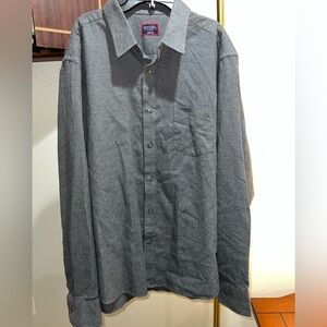 untuckit Mens XL Sheerwood Flannel Long Sleeve Button Down Shirt  NWOT gray